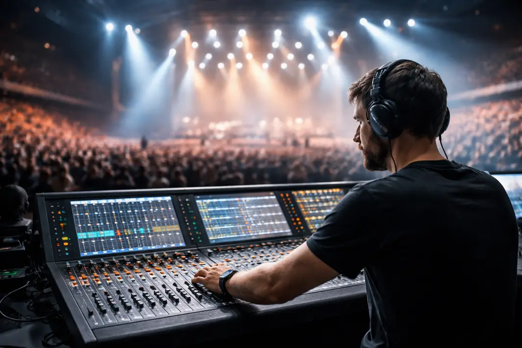 Geluidstechnicus zorgt voor optimale auditieve beleving tijdens wereldtournee