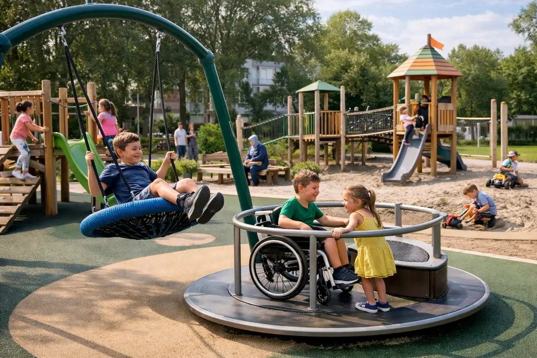 Vernieuwde speeltuin in Liendert-Zuid biedt inclusieve speel- en ontmoetingsplek