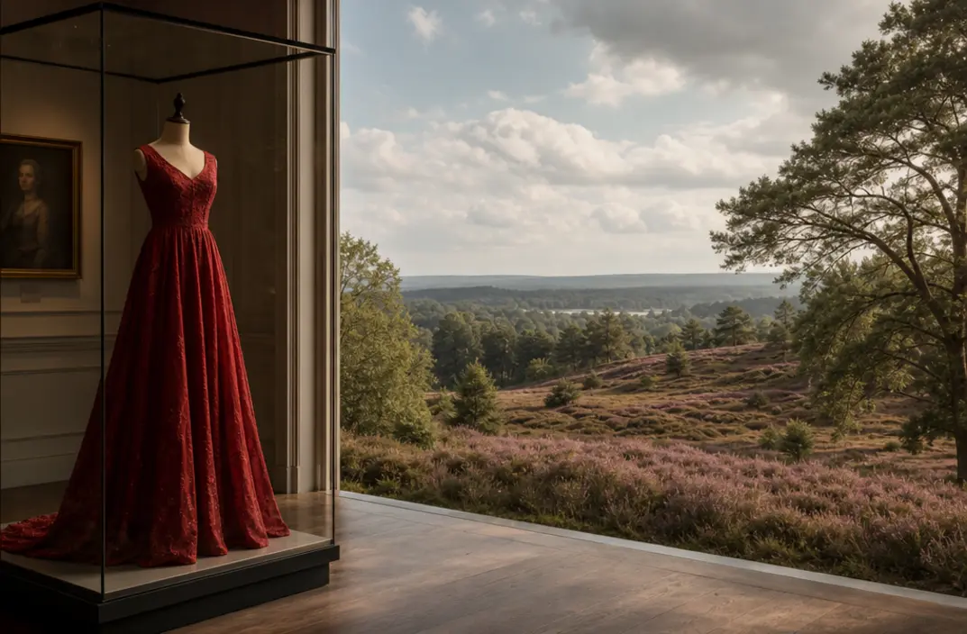 Speciale rode jurk in Museum Flehite en uitbreiding Nationaal Park Utrechtse Heuvelrug